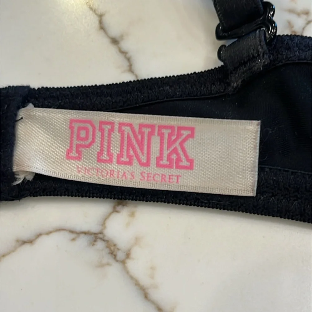 PINK Victoria's Secret padded, underwire & push up Black Bra. 32A - Picture 5 of 8